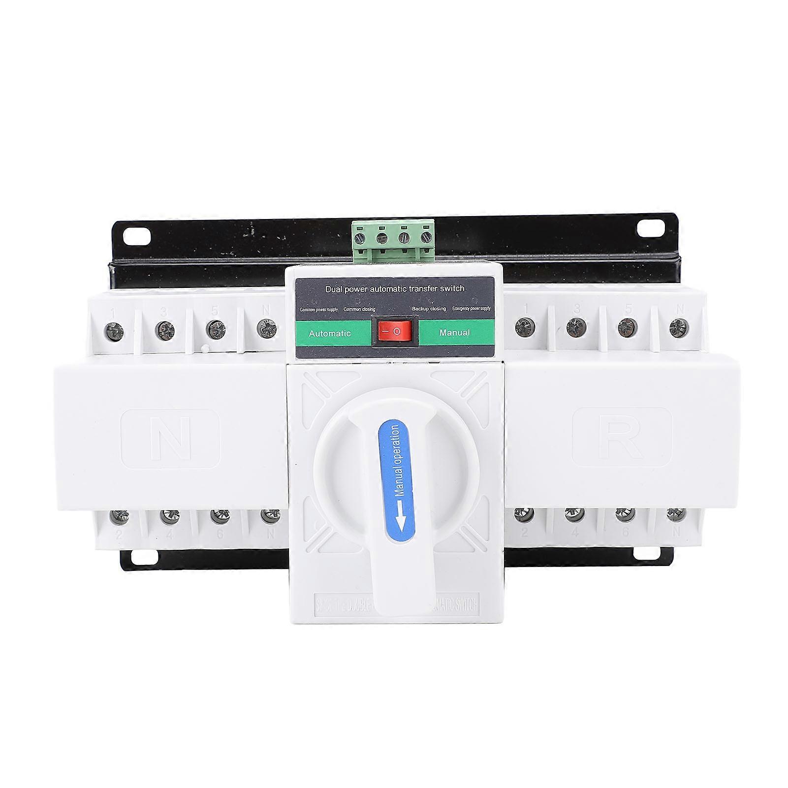 Double Power Automatic Transfer Switch ATS 4P 63A 400V AC CB Level Mini Type Flame Retardant PC