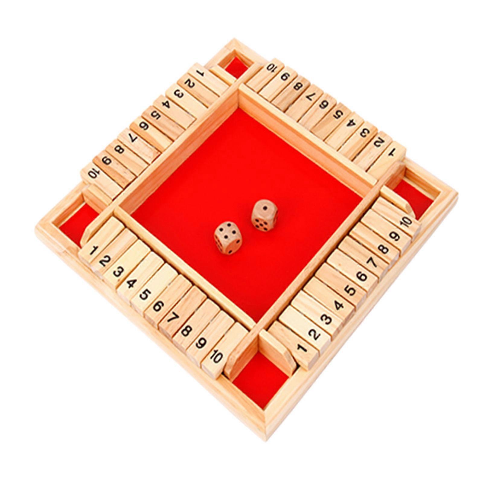 Classical Shut The Box Game Board Game Toy 2/4 Player Wooden Table Dices Game for Family Fun and Holiday Gatherings
