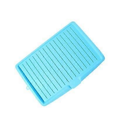 Drain Rack Kitchen Plastic Dish Drying Mat with Non-Slip Design, Heat-Resistant Drip Rack for Quick Drainage, Blue