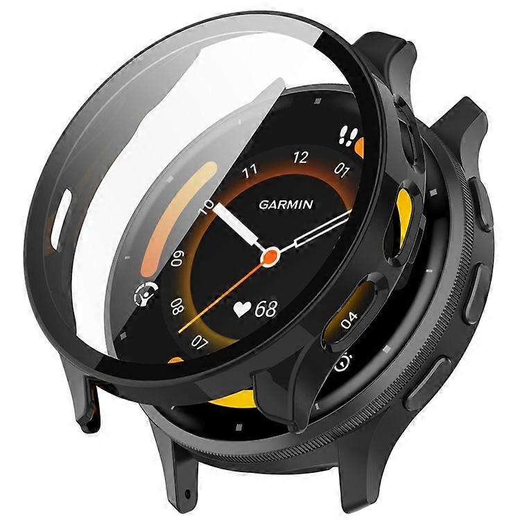 Compatible For Garmin Venu 3S Full Coverage Hard PC Watch Case Clear Cover with Tempered Glass Screen Protector