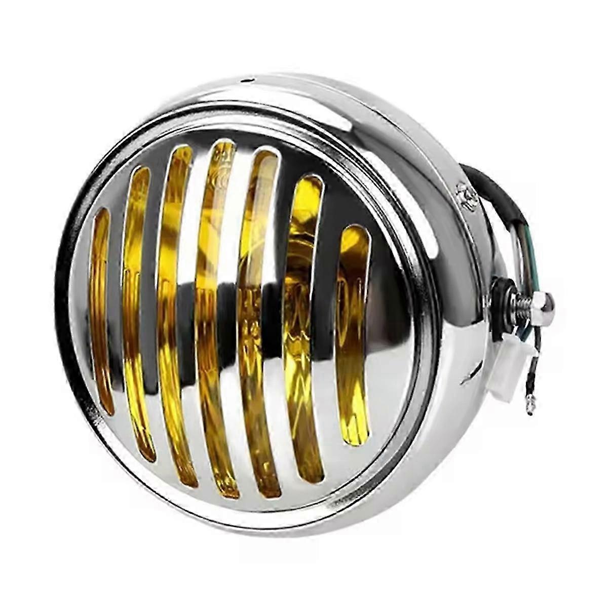 For Gn125/Cg125 Modified Retro Universal Motorcycle 12V Black Shell Front Retro Round Headlight