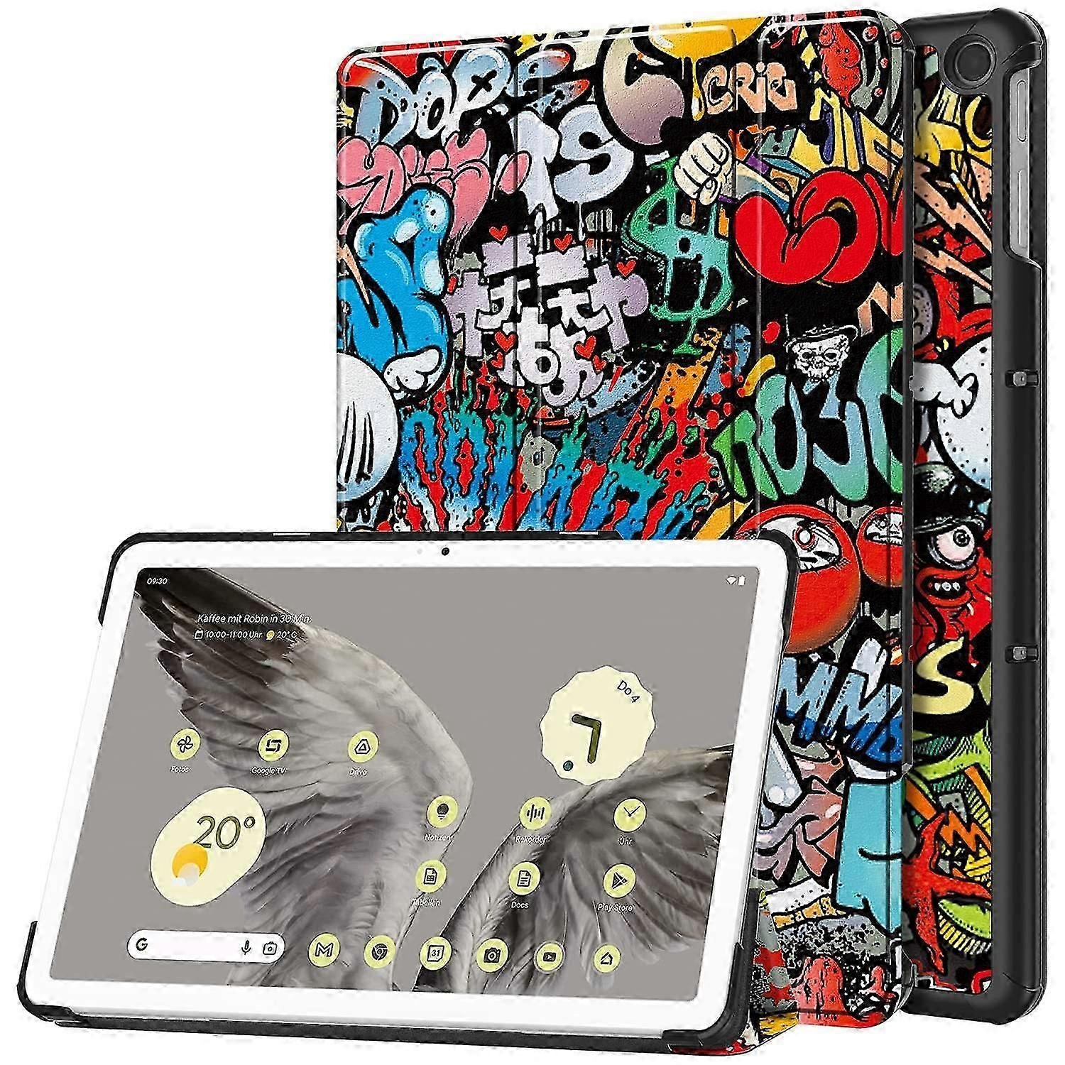Trifold Stand PU Leather Case for Google Pixel Tablet ,Pattern Printing Protective Tablet Cover