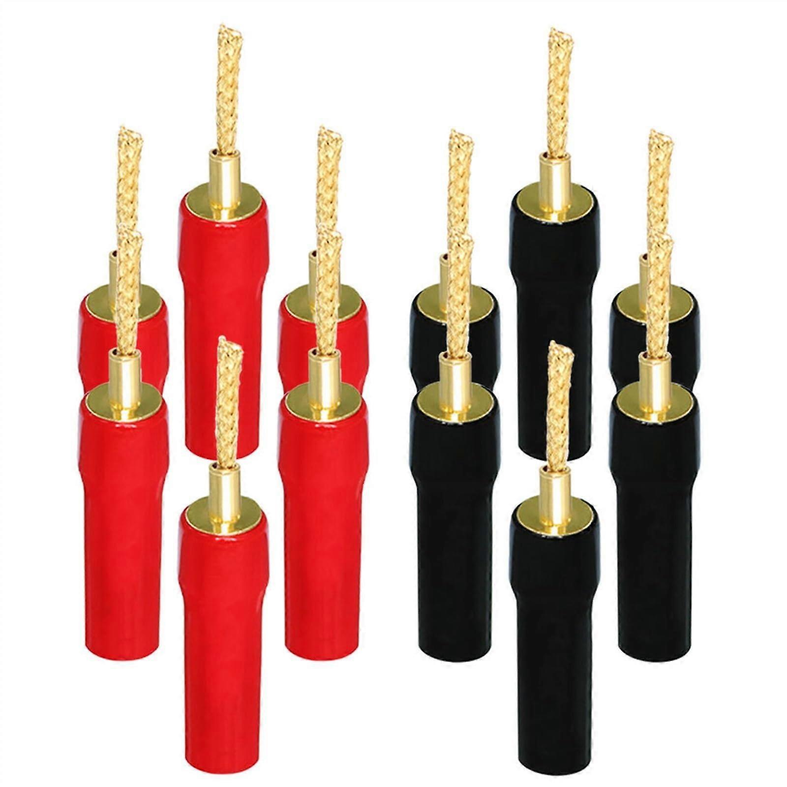 12pcs 4mm Banana Plug Audio Speaker Cable Banana Connector Copper Plated Gold Y Type Speaker Wire Plug (Color : Bent Pin)