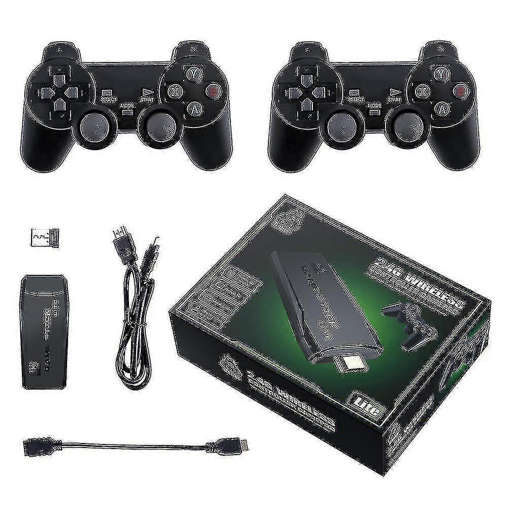 4k Wireless Hdmi Tv Game Stick Console 10000+ Built-in Games + 2 Wireless Controller Gamepad