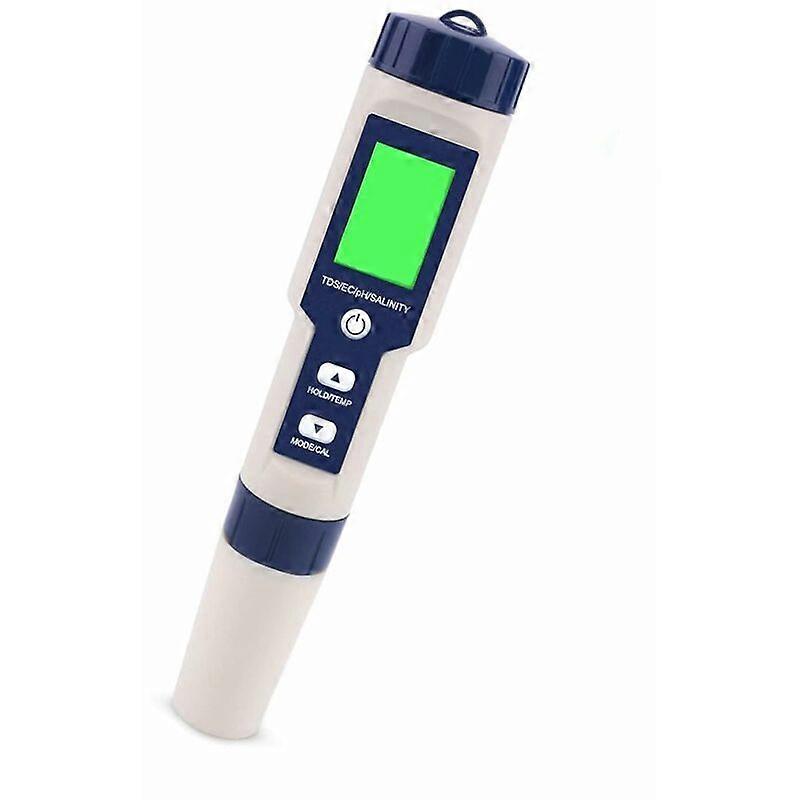 5-in-1 Electronic PH Meter Tester, Measures Ph TDS EC Salinity Temperature Water Quality Tester, LCD Display and Reading Accuracy, for Drinking Wat