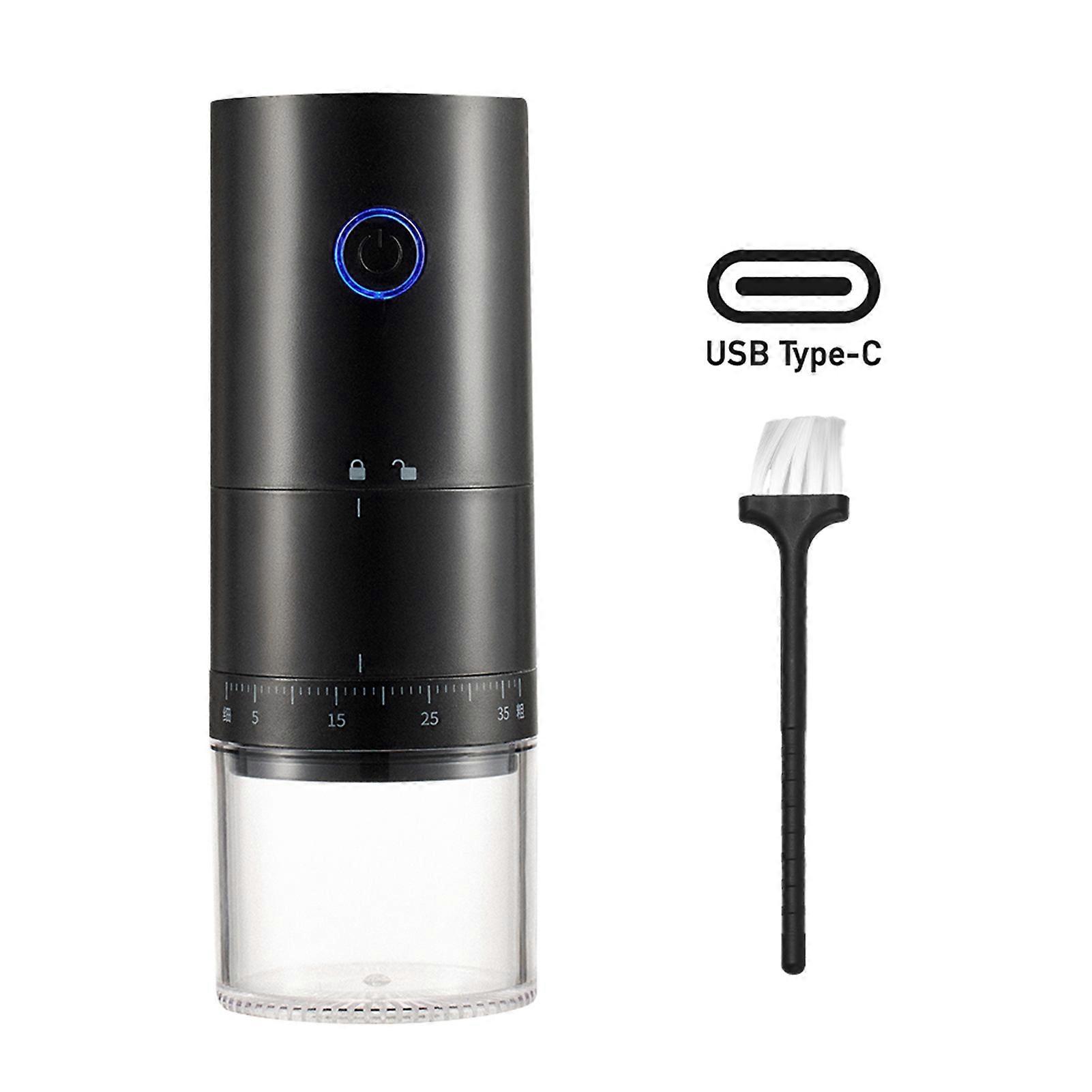 Portable Electric Ceramic Blade Burr USB Rechargeable Bean Grinder with Multiple Grinding Settings Cleaning Brush Included for Coffee Latte Mochas