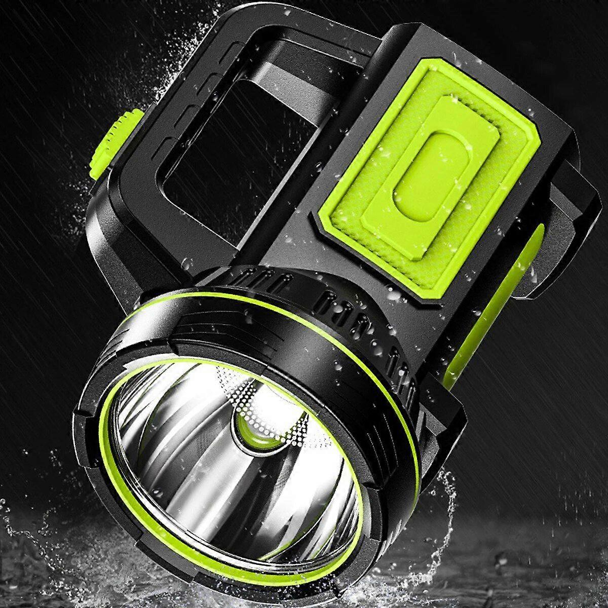 Super Bright Rechargeable Searchlight Handheld LED Spotlight IP65 Waterproof Torch Flashlight for Hiking Camping Floodling Light