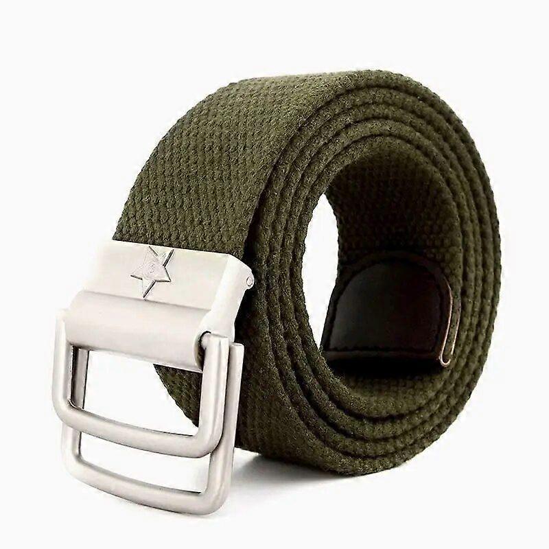 SupSindy Men&Women Canvas Belt High Quality 3D Five Rays Star Double Ring buckle CCCP Soviet sign Army Military belts jeans Belt
