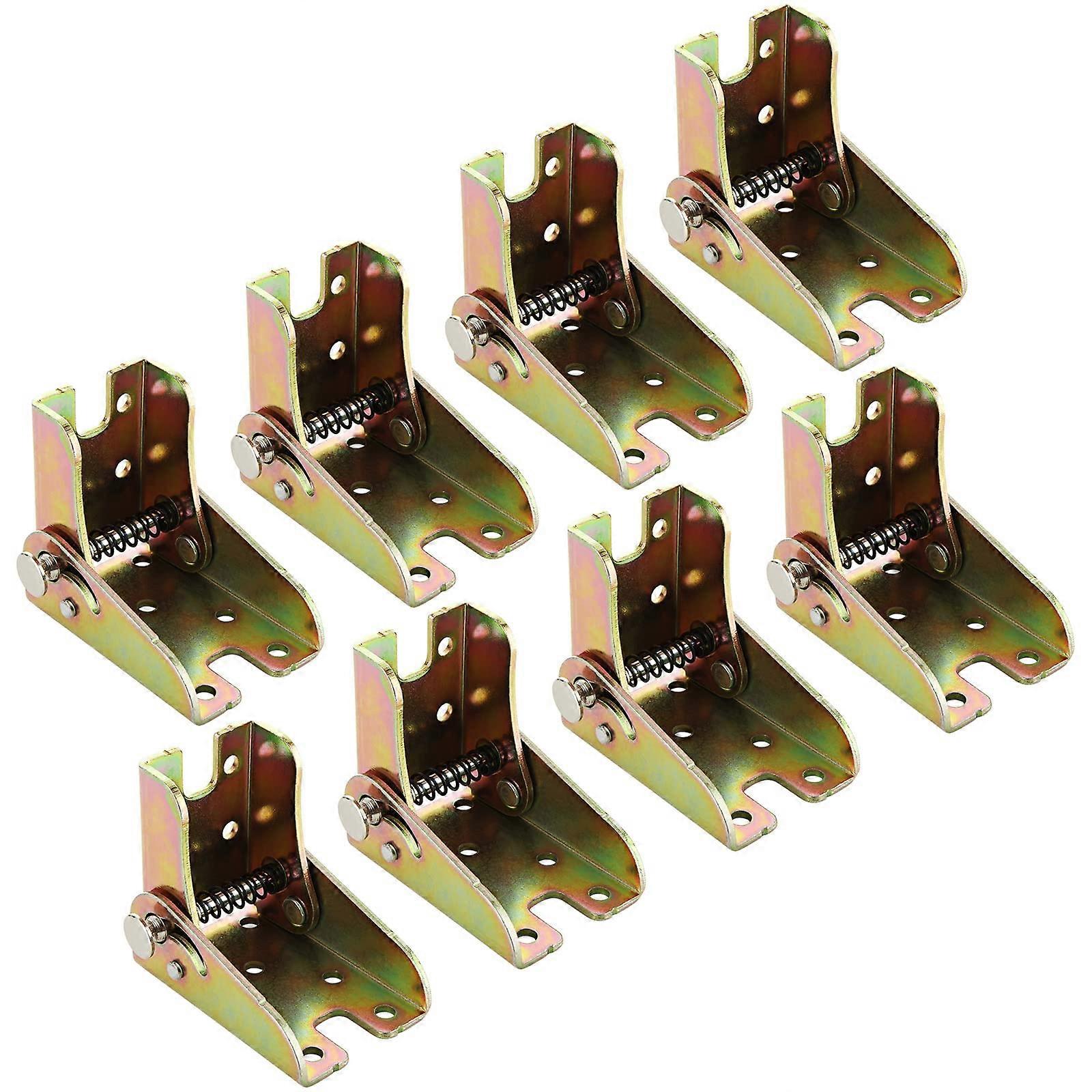8 Pcs Self Lock Folding Hinge, 0-90 Degree Folding Leg Support Bracket, Foldable Locking Hinges for Table Legs, Bed Leg, Workbench(Gold)