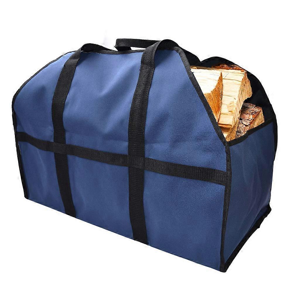 Canvas Log Carrier Bag - Durable Waxed Canvas Firewood Carrier Tote Bag with Non-Slip Handles for Efficient Firewood Transport