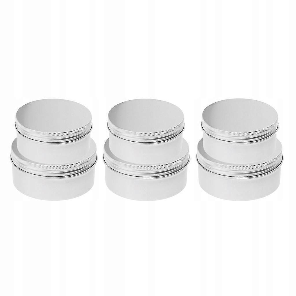 6pcs 200/250ml Round Aluminum Empty Pot