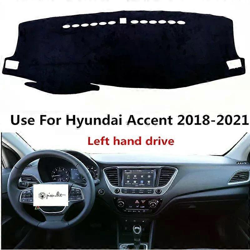 Pissenlit נגד אבק כיסוי לוח מחוונים לרכב מחצלת שמש מתאים אביזרים ליונדאי אקסנט 2018 2019 2020 2021 כרית הנעה יד שמאל