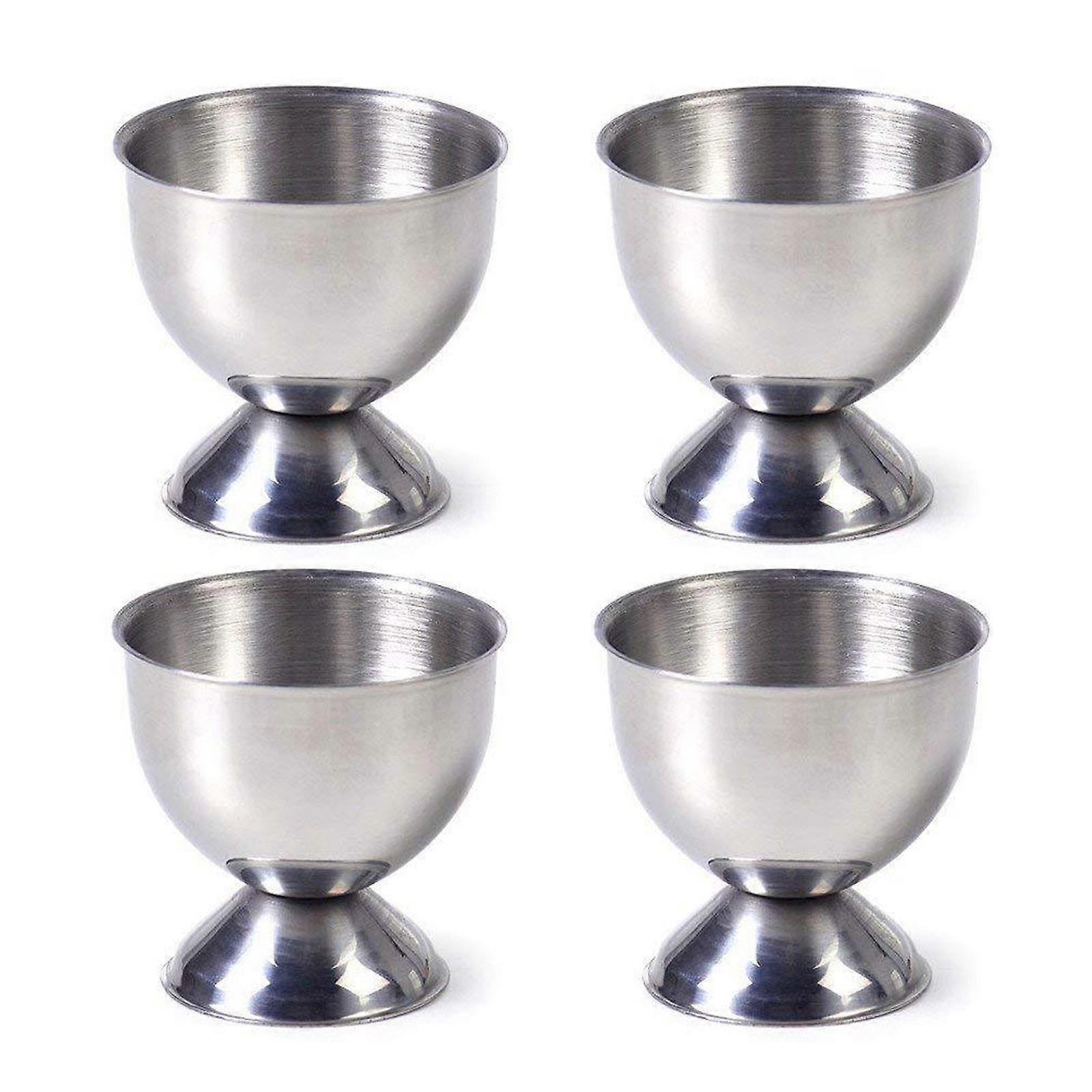 Egg Cup Holder Set for Soft Boiled Eggs Include 4 Stainless Steel Egg Tray Kitchen Tool