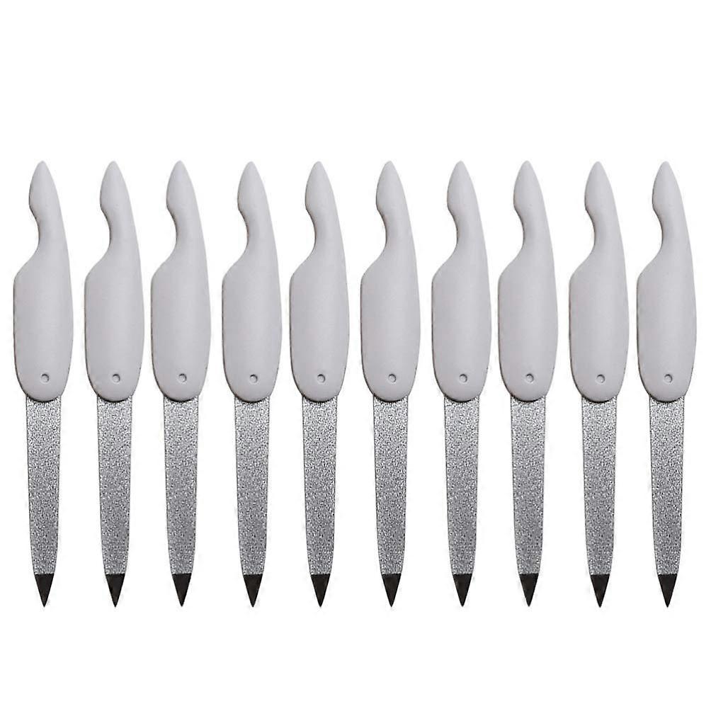 Folding Double-Sided Nail Files and Buffers, 10-Piece Set, Portable Manicure Pedicure Tools for Men and Women