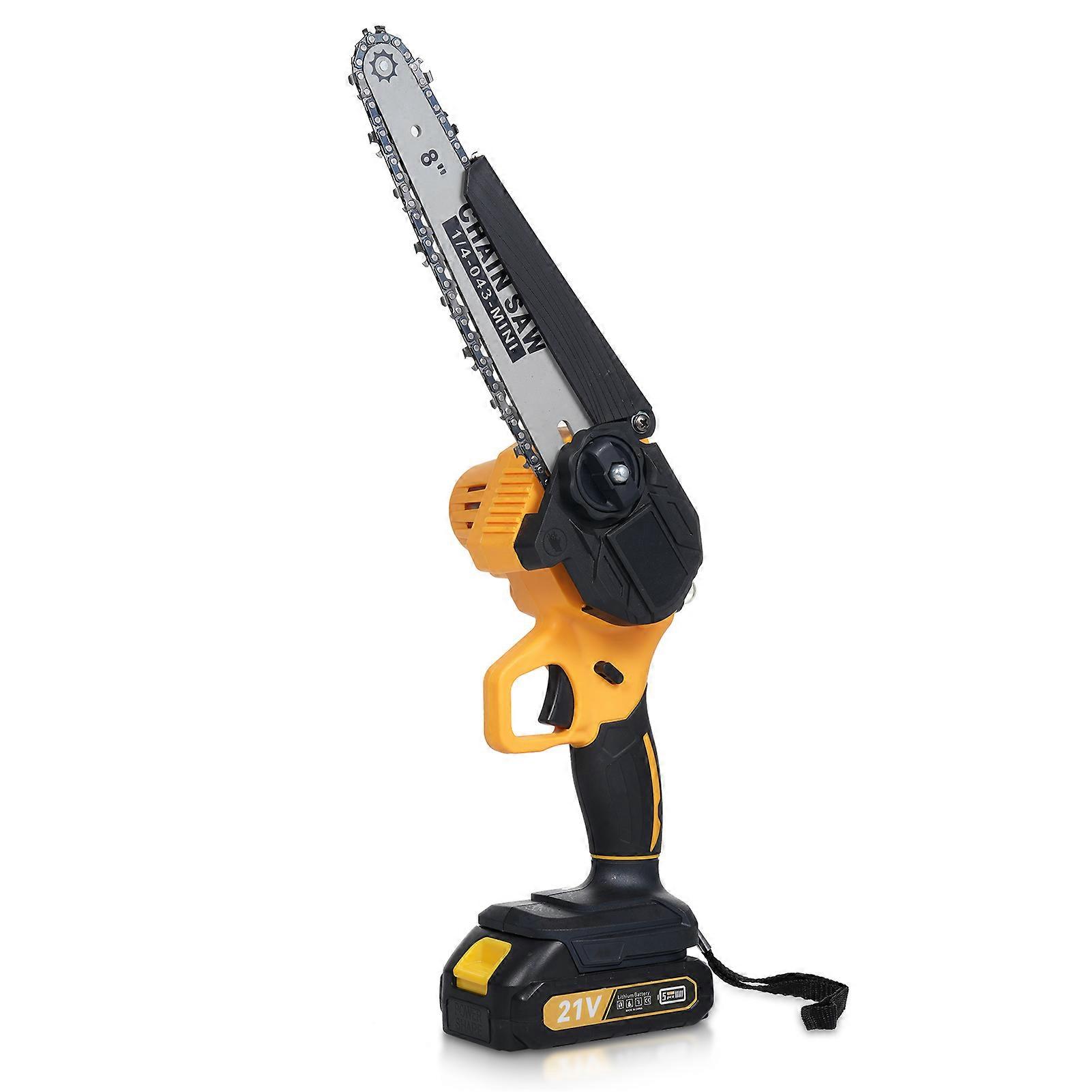 Cordless Chainsaw 8 inch Brushless Electric Chain Saw with 2 Pack Rechargeable Batteries Battery Powered Handheld Chainsaw for Trees Branches Trimmin