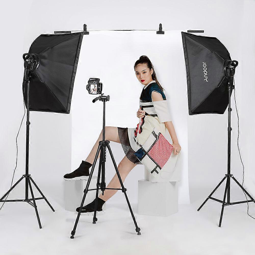 Andoer LED Softbox Studio Light Kit, 45W Bi-Color, Adjustable for Photography & Video