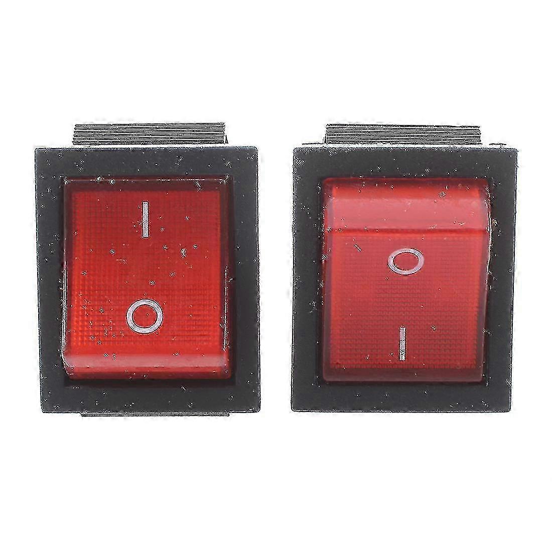 16A/250VAC 20A/125VAC Red Indicator 4 Pin On/Off DPST Switch - Suitable for Various Brands, Pack of 2