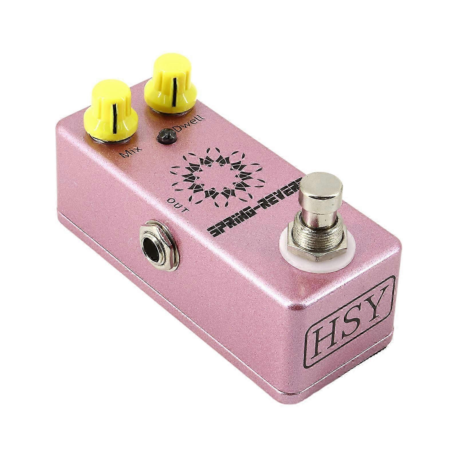 Gitarren-Feder-Reverb-Pedal, True Bypass, Zinklegierung, DC 9V, 6,35 mm I/O, MIX/DWELL-Regler, Mini-Effekt