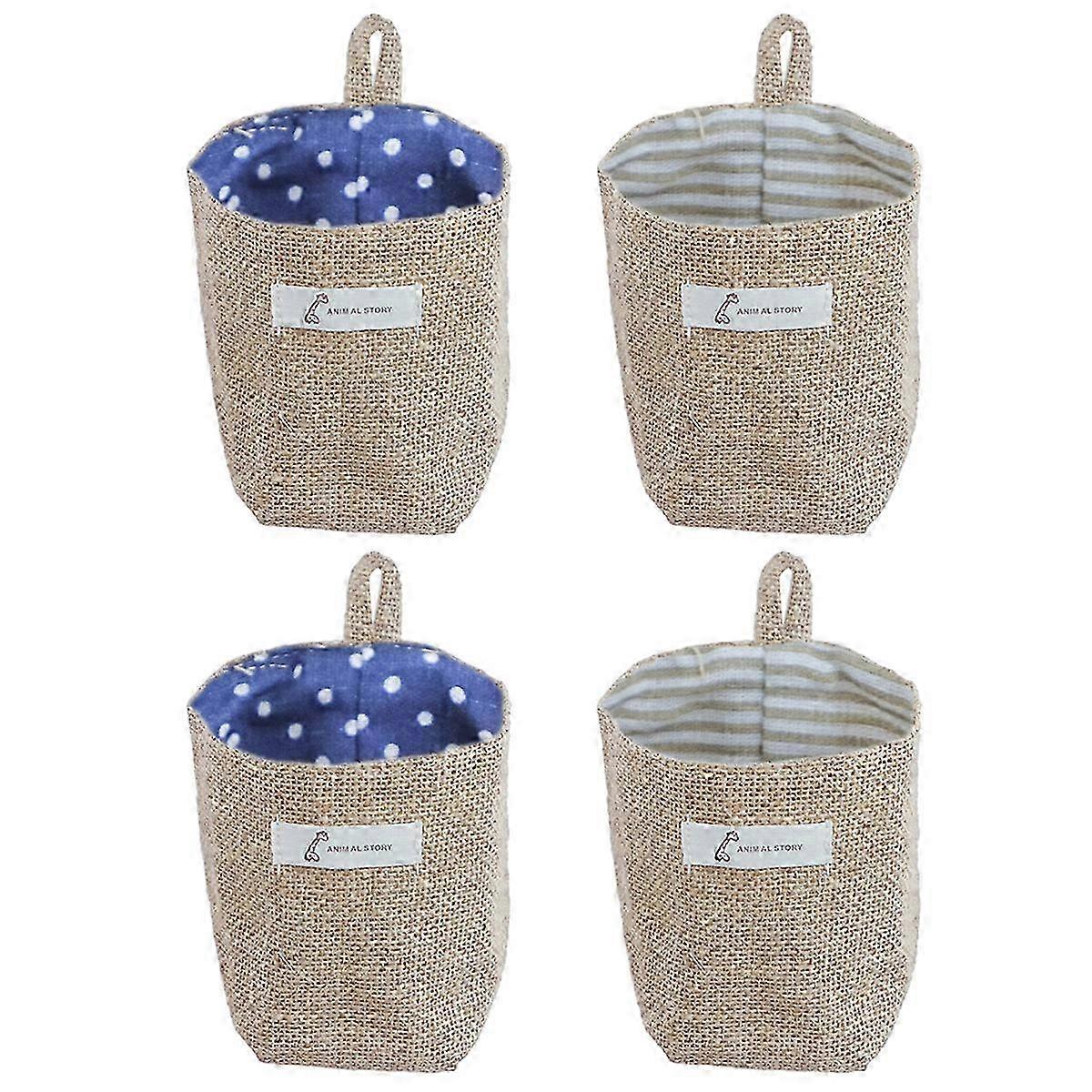 Foldable Cotton Linen Wall Storage Bags - Style3