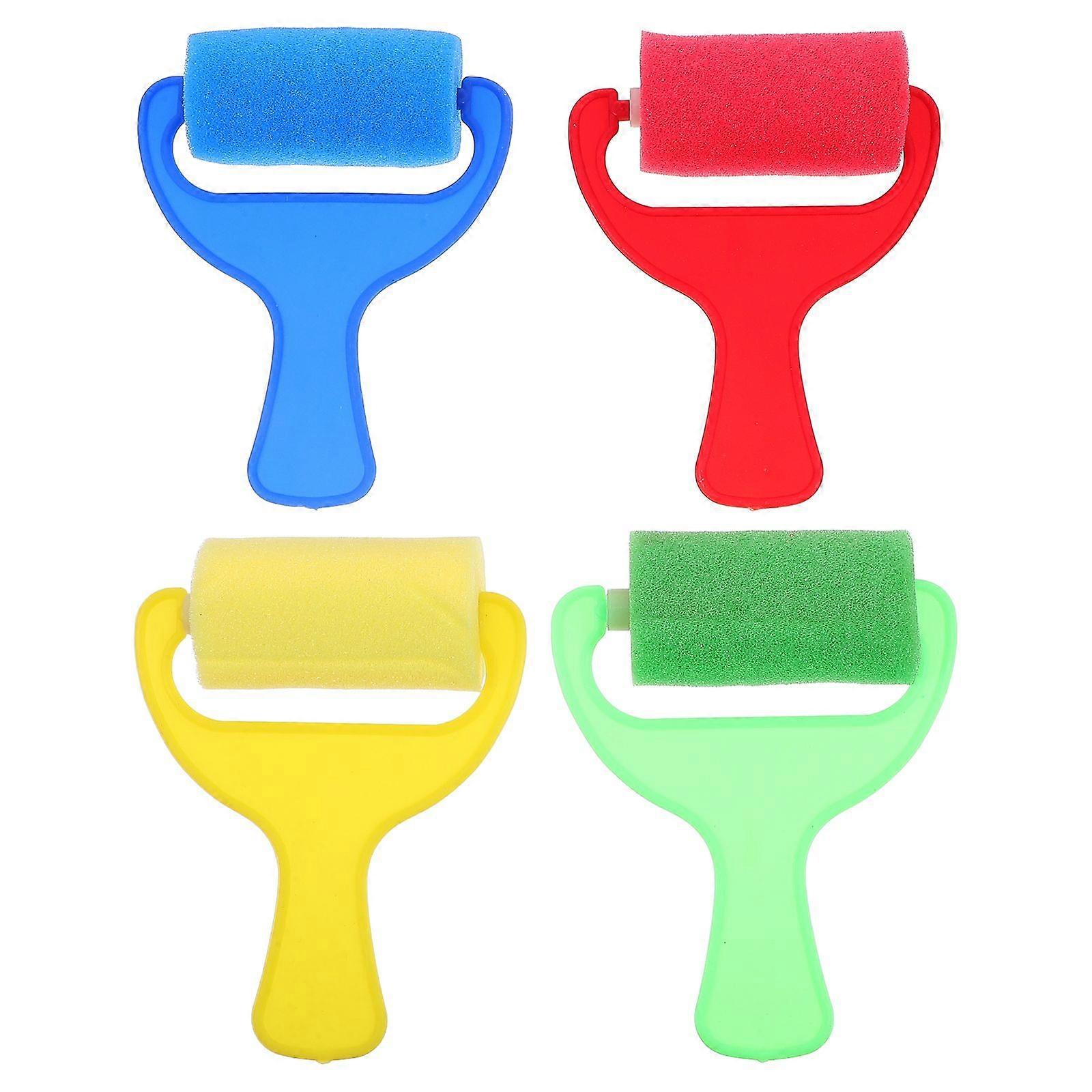 4pcs Painting Brush Roller Sponge Roller Kid Painting Tools Sponge Paint Roller