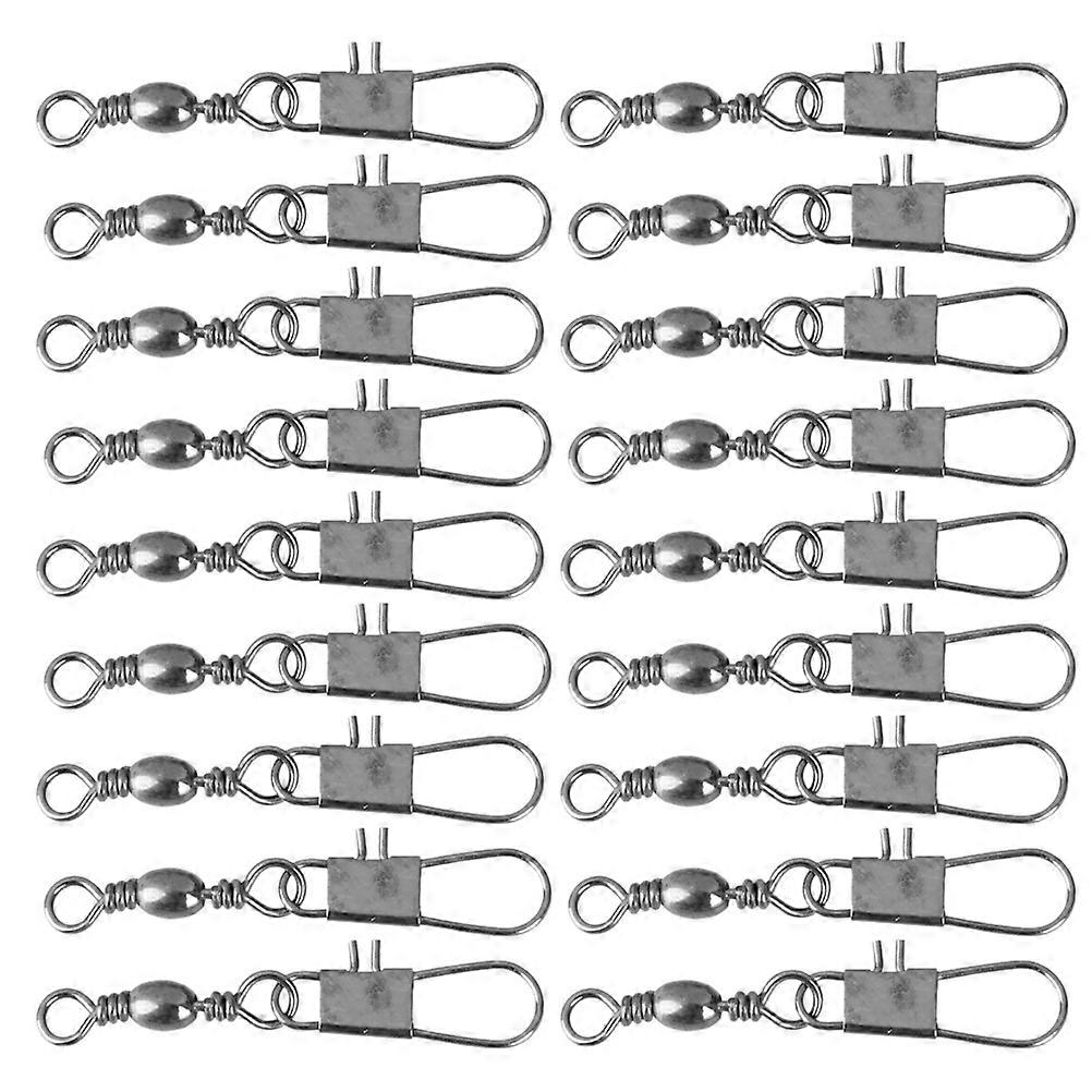 80pcs Fishing Barrel Swivel with Snap Connector Durable Link Ring for Bait Connection and Flexible Rotation