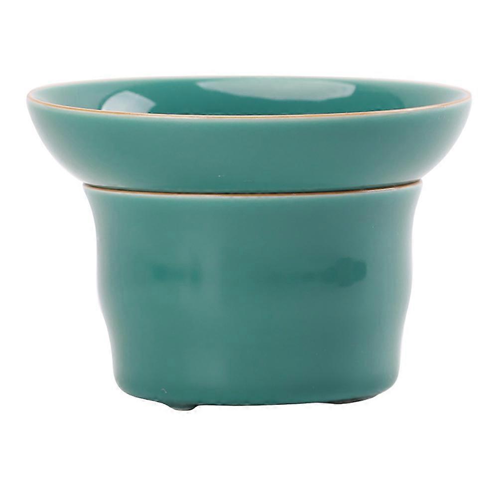 Porcelain Tea Strainer with Fine Mesh Filter and Base Stand, Heat Resistant Ceramic Drainer for Loose Leaf Brewing