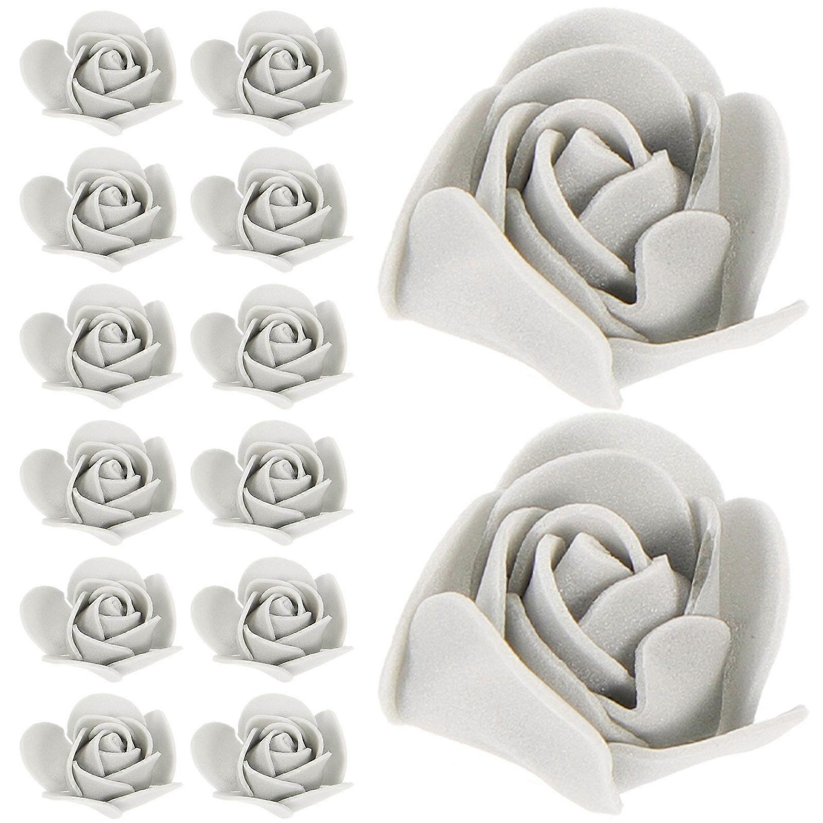 Foam Artificial Rose Heads Grey for DIY Flower Diffuser 1 Bag