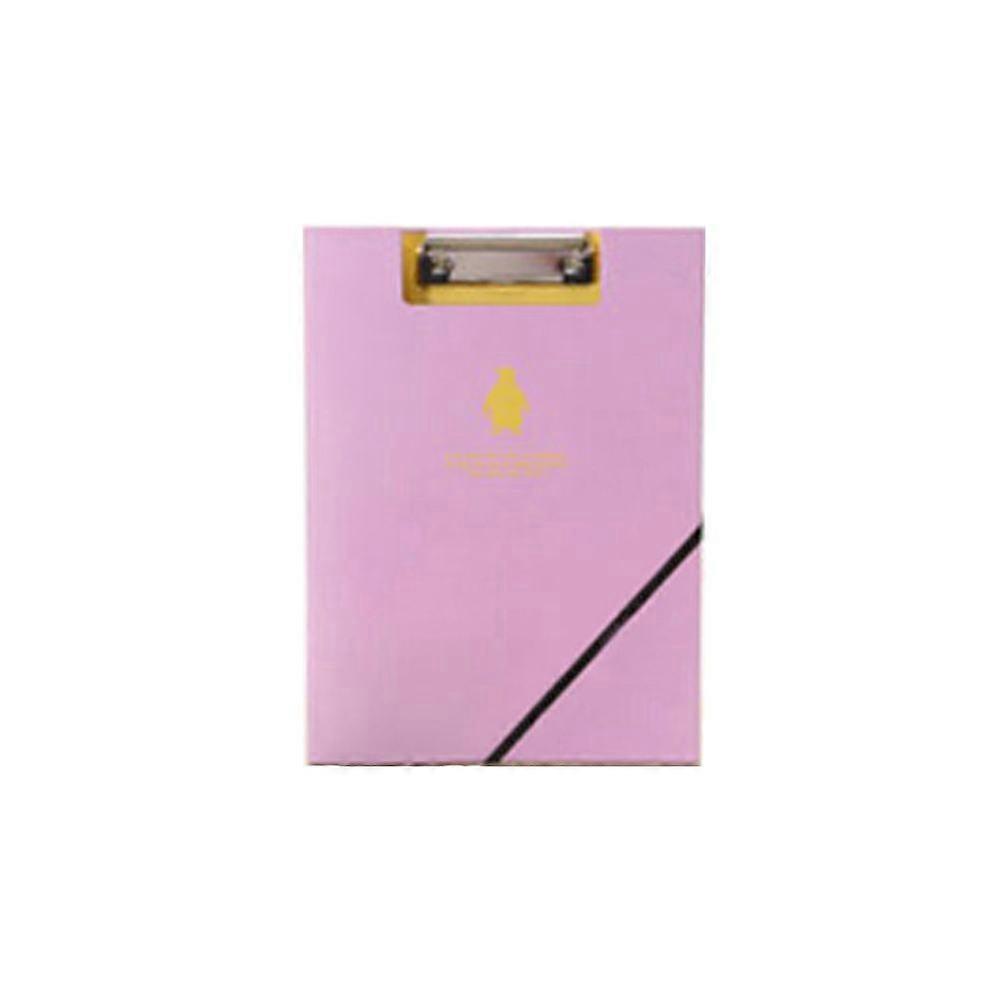 A4 Creative Office Stationary Double-clip Document File Folder Data Paper Clipboards with Bandage (Purple)