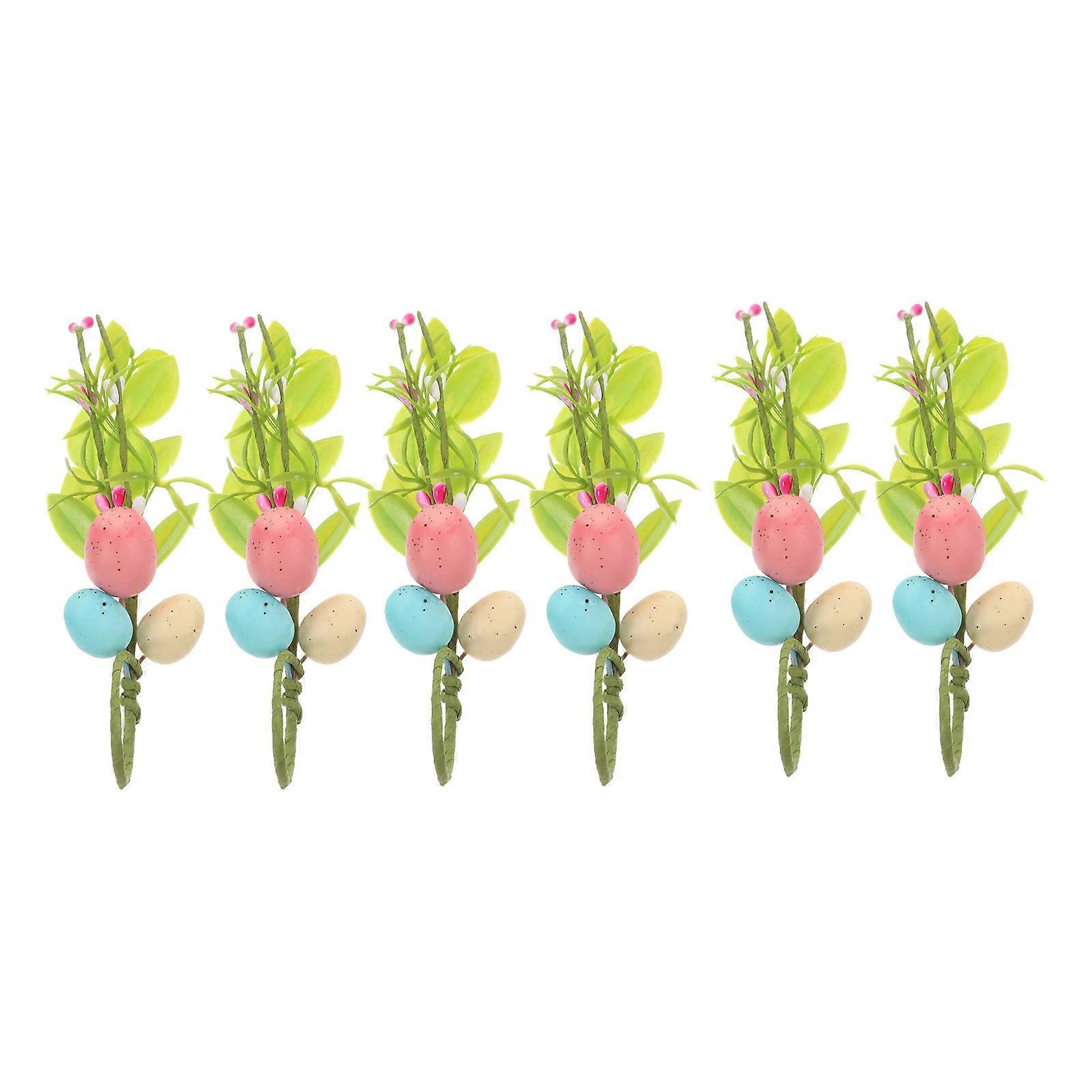 Spring Easter Egg Napkin Rings Restaurant Use Dining Table Accessory Assorted Color 17.00X4.00X3.50CM 6Pcs