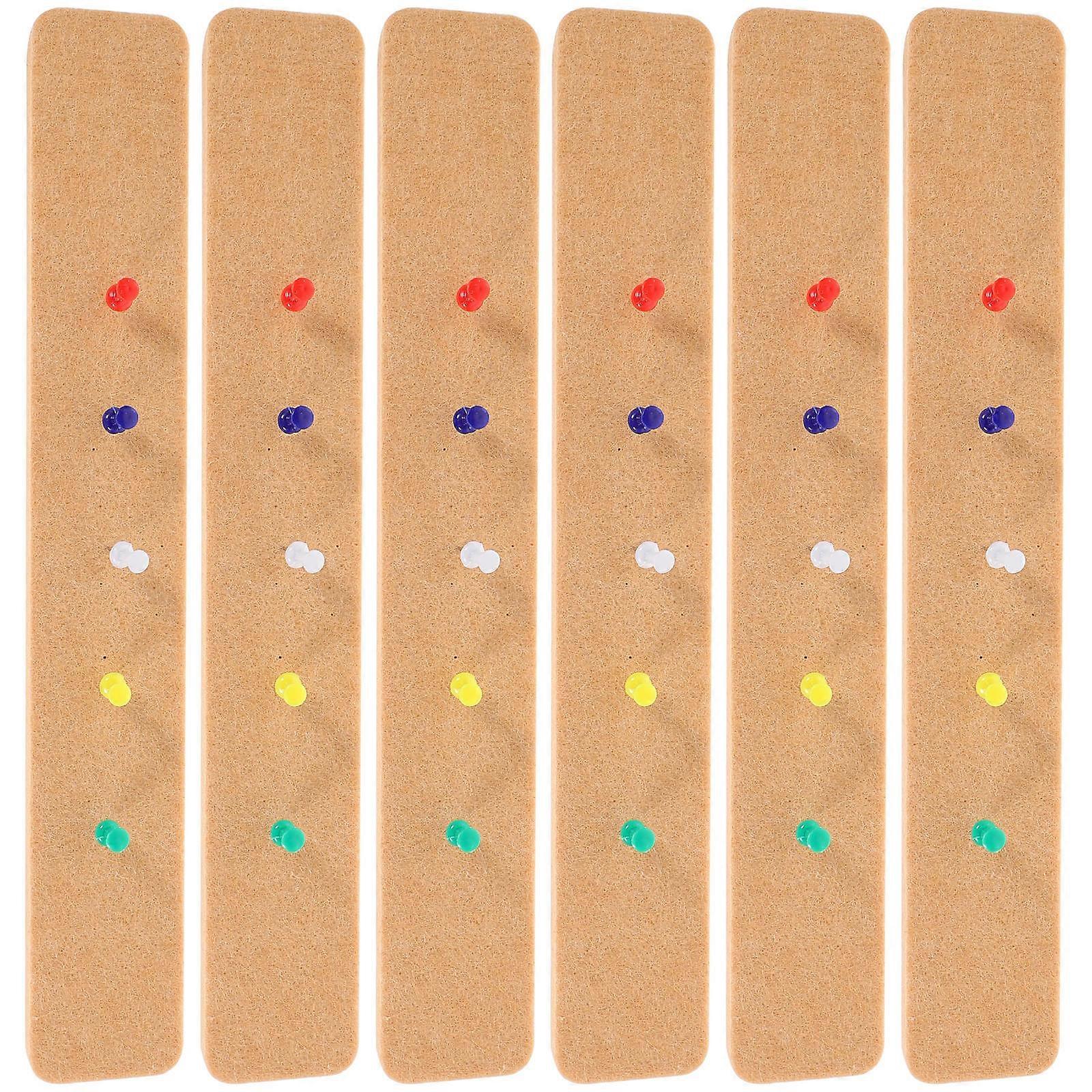 6pcs Felt Bulletin Board Strips Soft Cork Alternative for Wall Organization, Memo Display, and Photo Arrangement in Office or Home Study