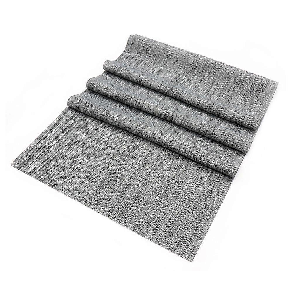 Table Setting Decor Table Runner Linen Imitated Rustic Style Gray 275 x 30 cm Vintage 1 Set