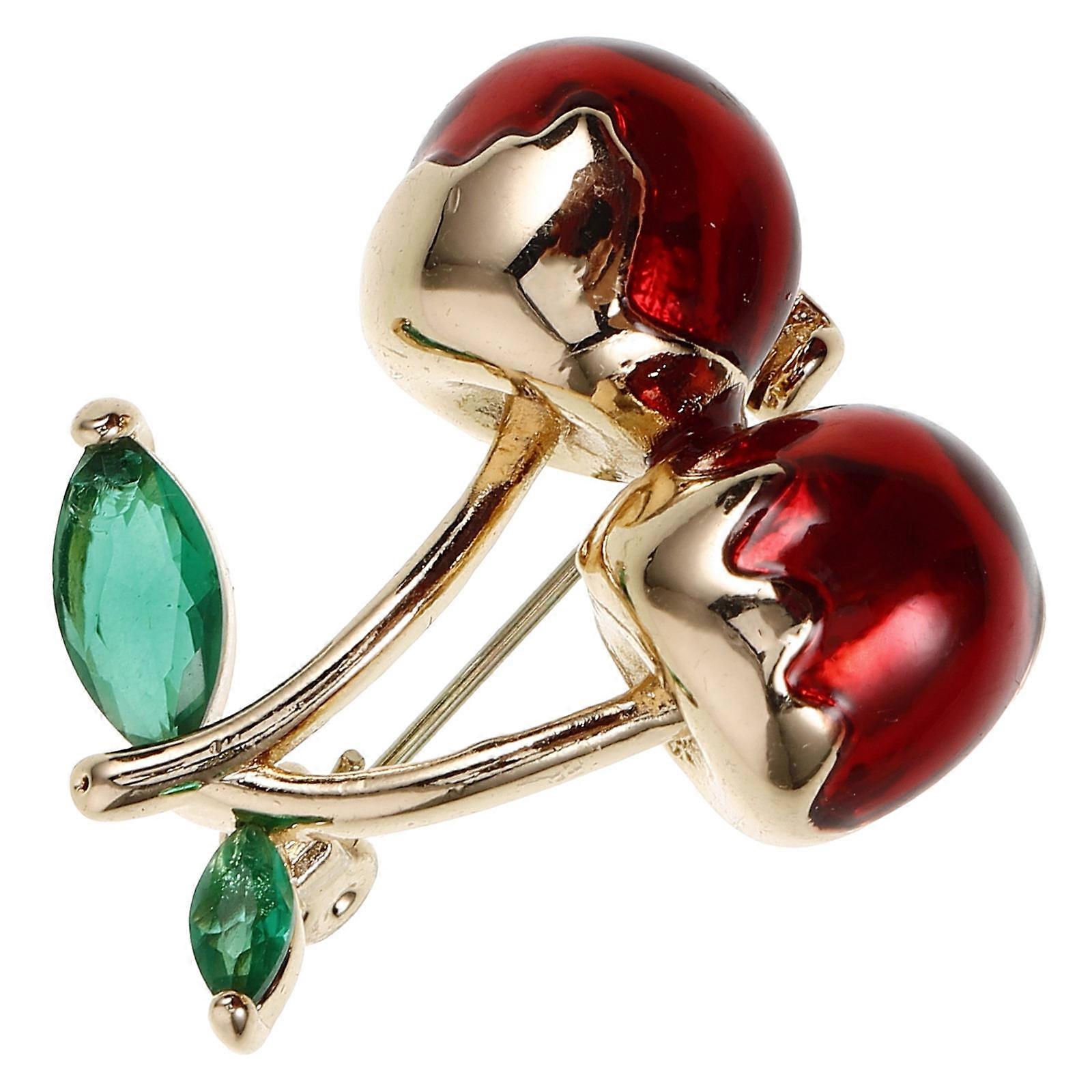 Here's a polished and engaging product description for your **Cherry Brooch Pin with Green Zircon**:

 

**Cherry Brooch Pin with Green Zircon –