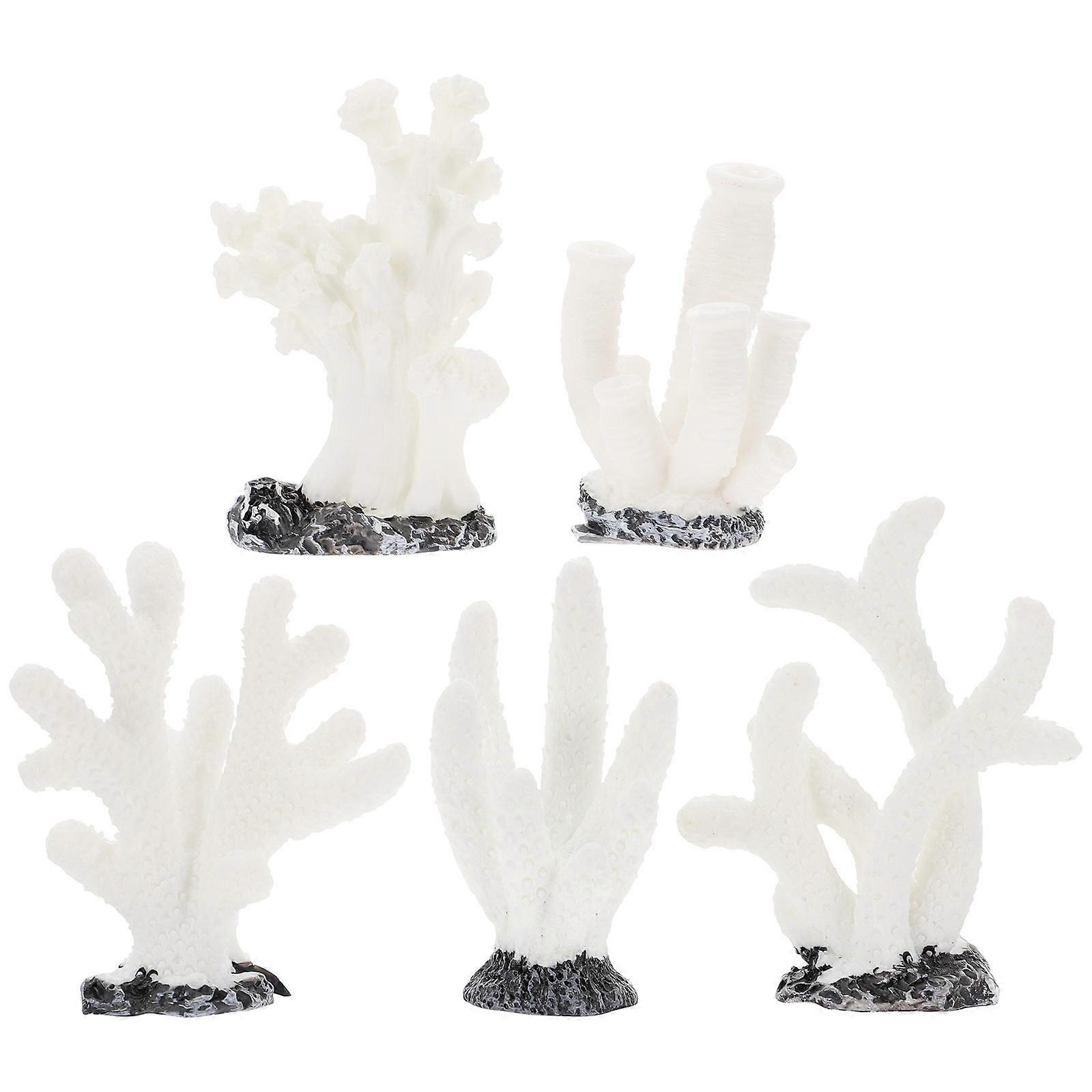 خزان الأسماك المناظر الطبيعية الديكور محاكاة زخرفة حوض السمك المرجانية نمط مختلط 4.70X3.70X3.70CM غير يتلاشى 5 قطع