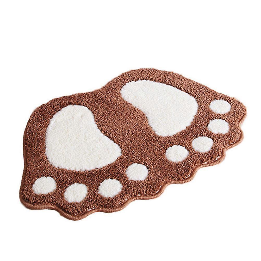Footprint Pattern Floor Mat for Living Room Use Non-Slip Coffee
