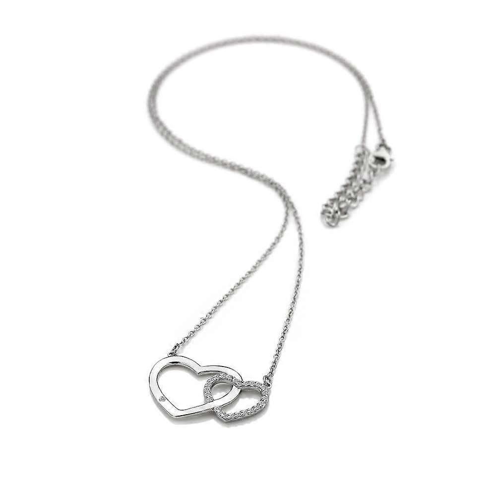 Sterling Silver Linked Heart Necklace DN218