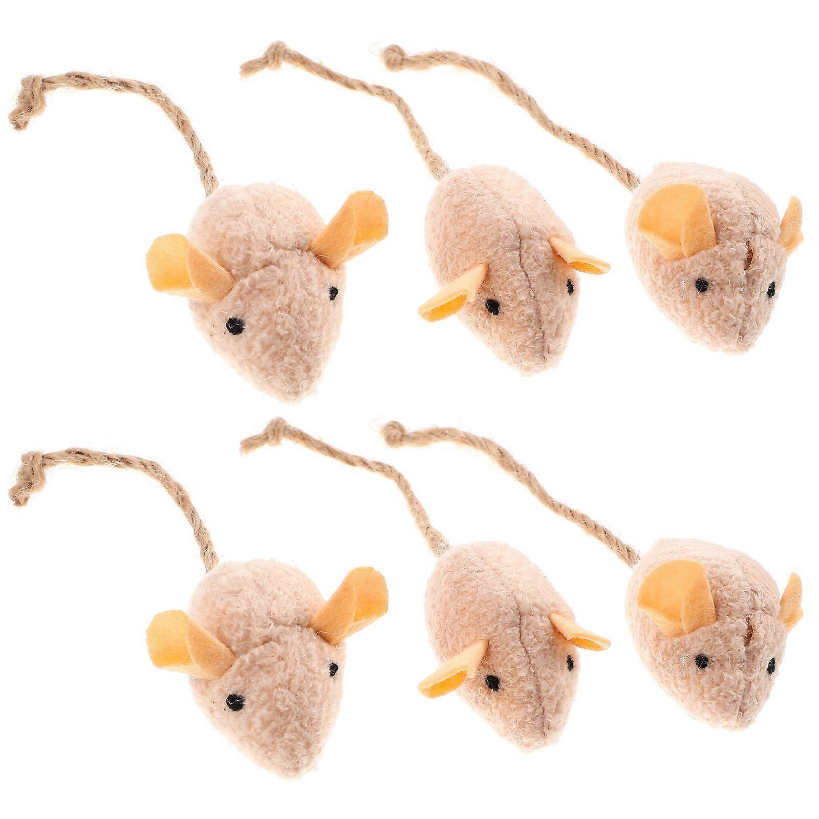 Toy Mouse Cat Toys Indoor Cats Interactive Cat Toys Brown 10Pcs