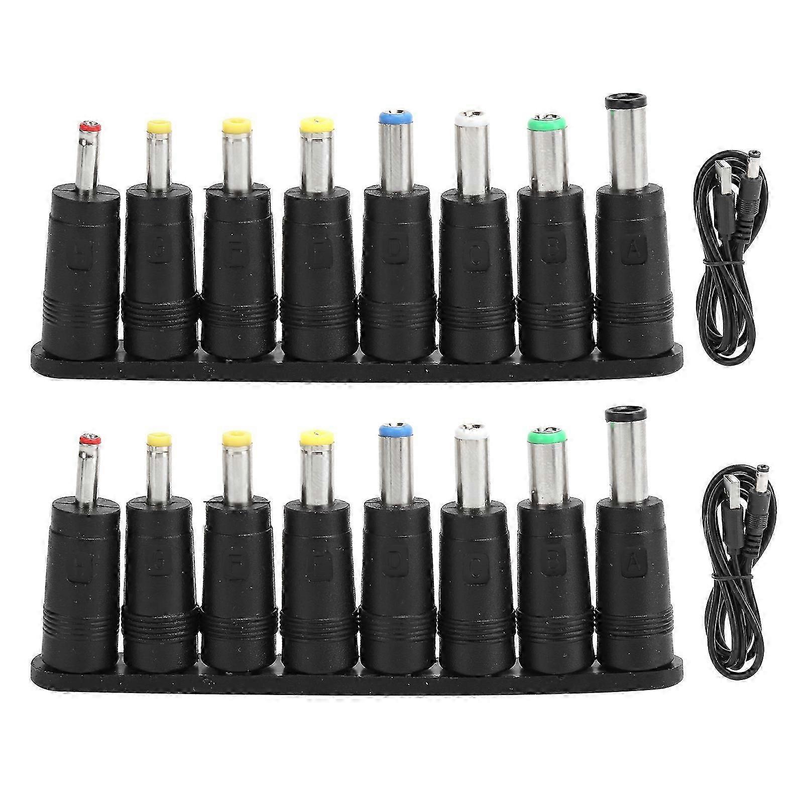 2Pcs USB to DC Cable 11 in 1 Power Cord Interchangeable Plug Connector Computer Accessories