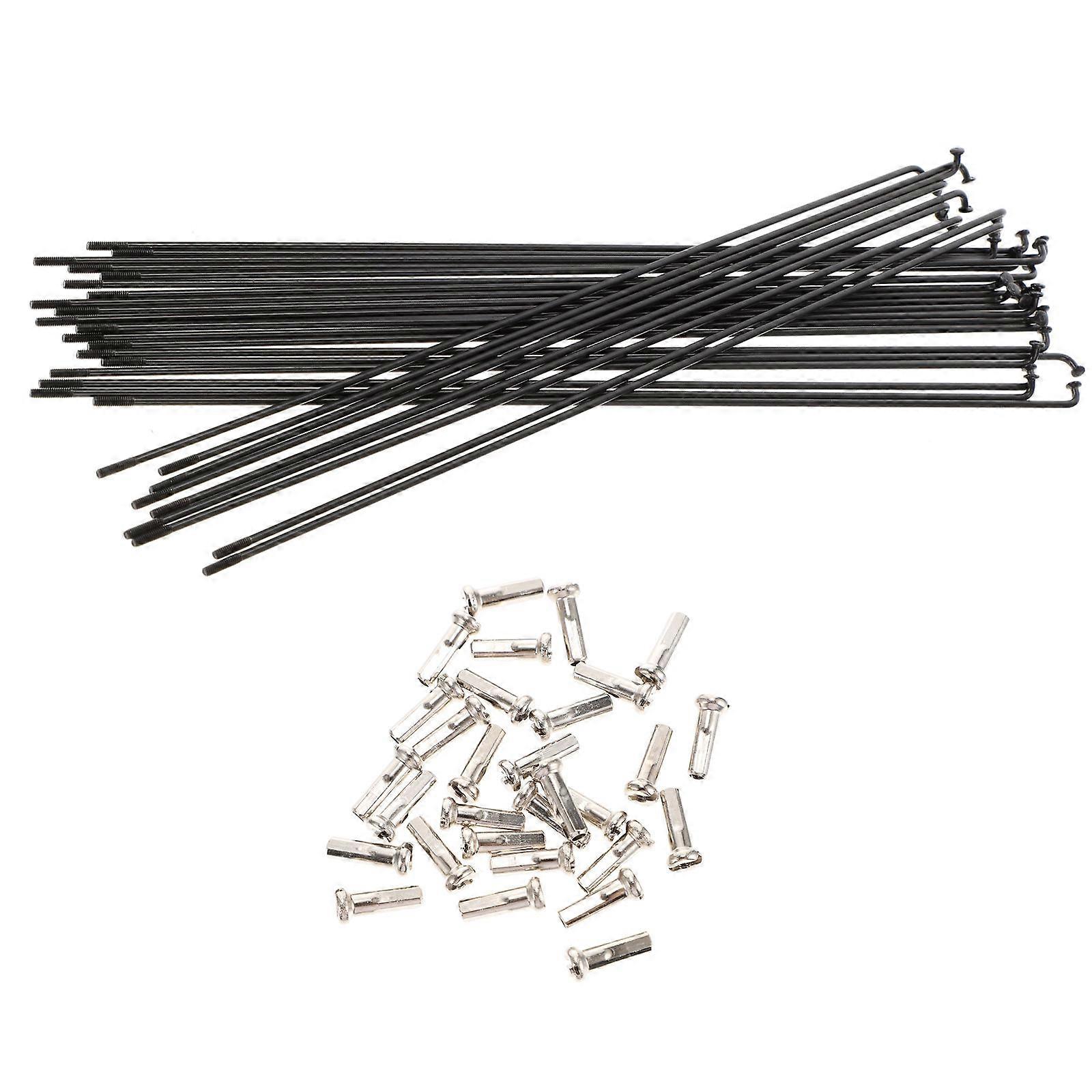 Premium Steel Bike Spokes for Mountain Bikes with Rust and Corrosion Resistance Black 30Pcs