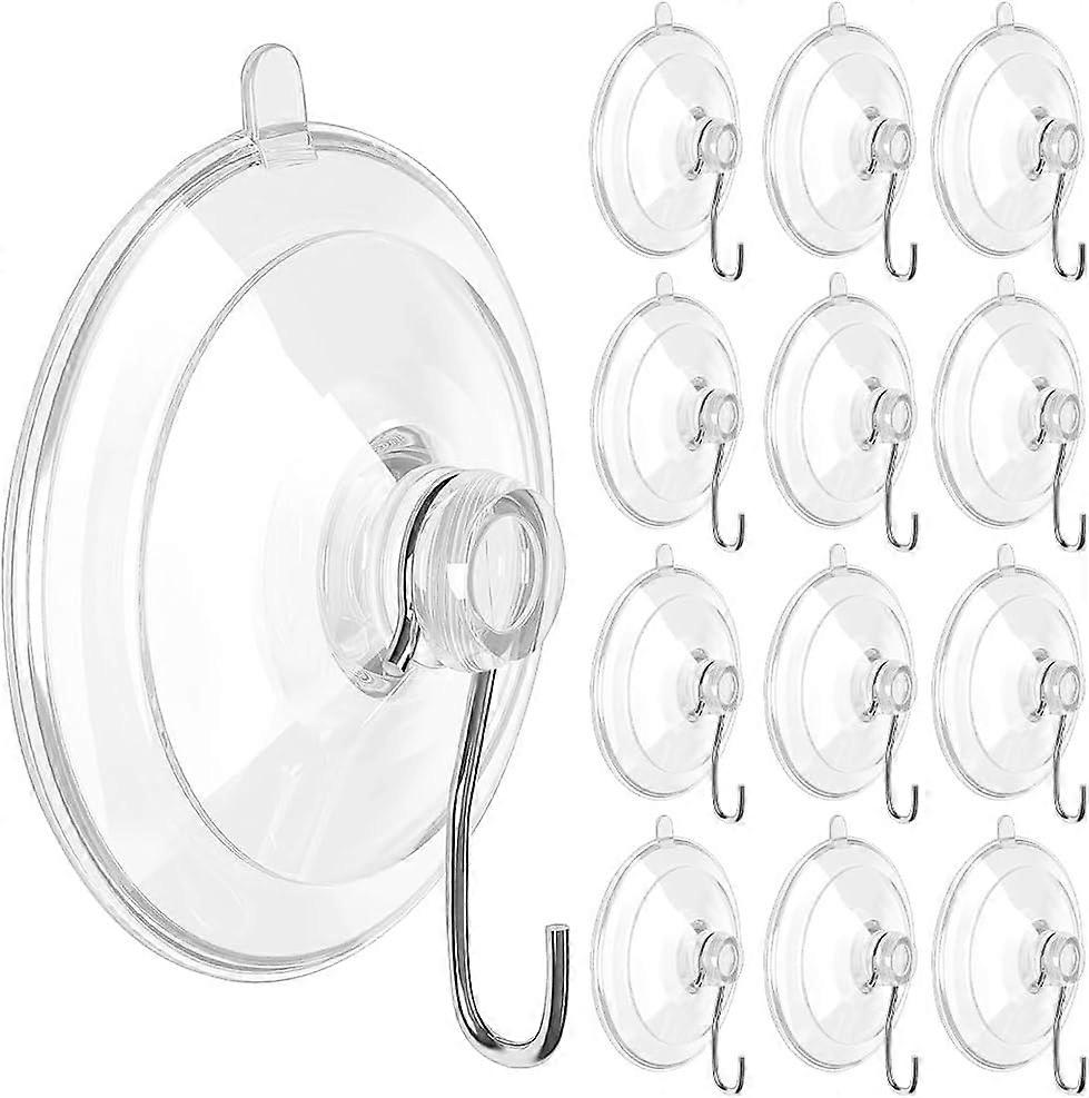 12pcs suction cup hooks, vacuum suction cup hooks for bathroom kitchen