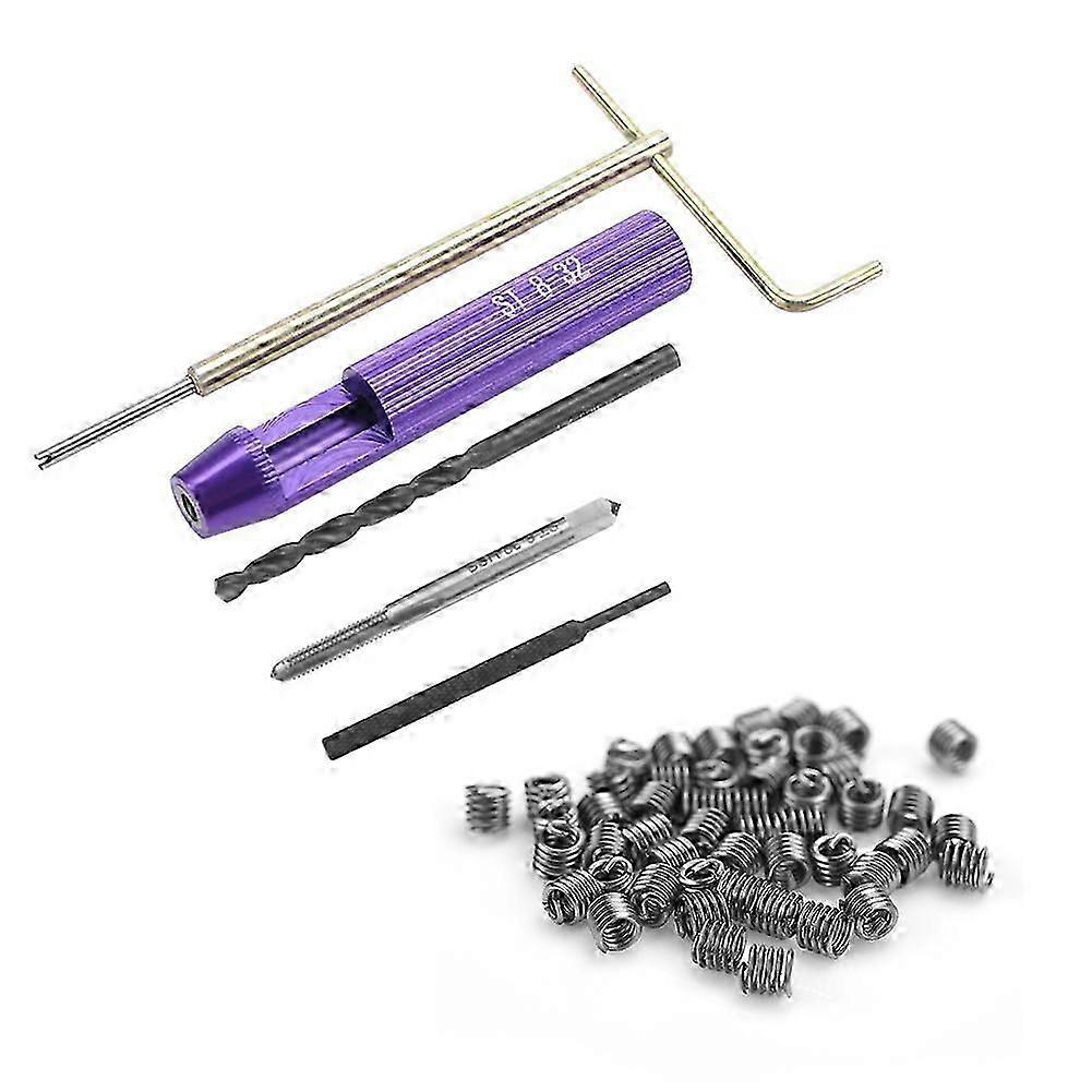 50pcsステンレス鋼コイルワイヤーヘリカルネジ山インサートキットインペリアル8-32UNC x 1.5D