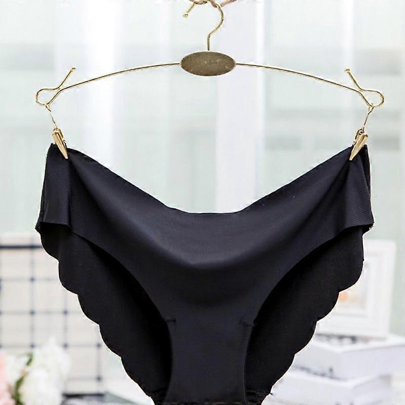 Women's Soft Ultra-thin Seamless Panties Solid Underwear Women's Sexy Low-Rise Ruffles Briefs Lingerie Underpants