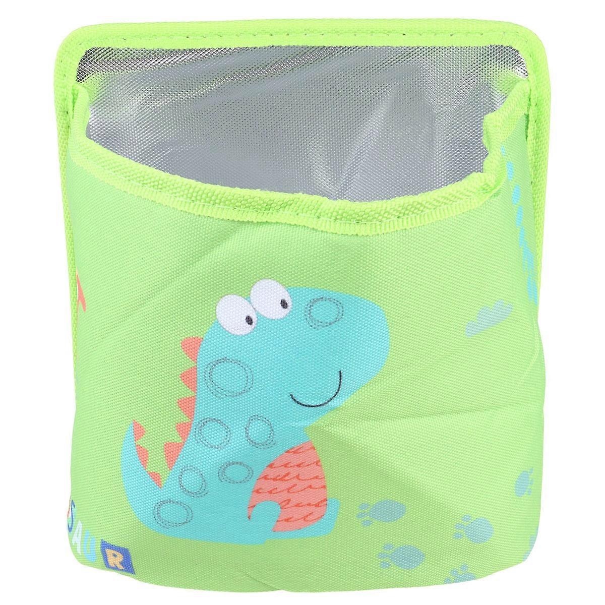 Container for Car Rear Seat Trash Can Dinosaur Pattern Organizing Garbage 20x18.5CM 1Set