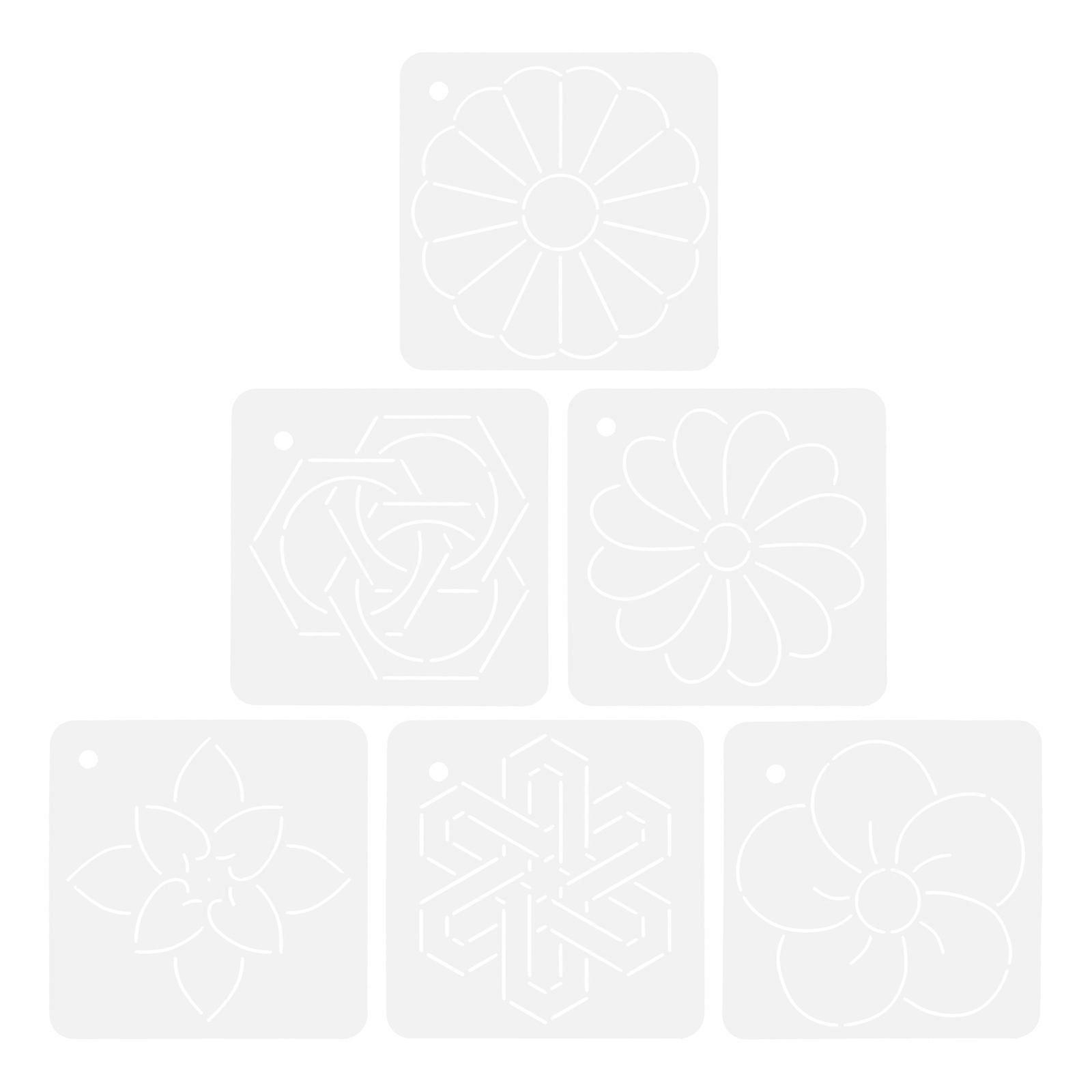 Quilting Templates Stencils Acrylic Sewing Embroidery Diy Craft Accessories Square 0.1X12X12CM Diy Craft 6Pcs