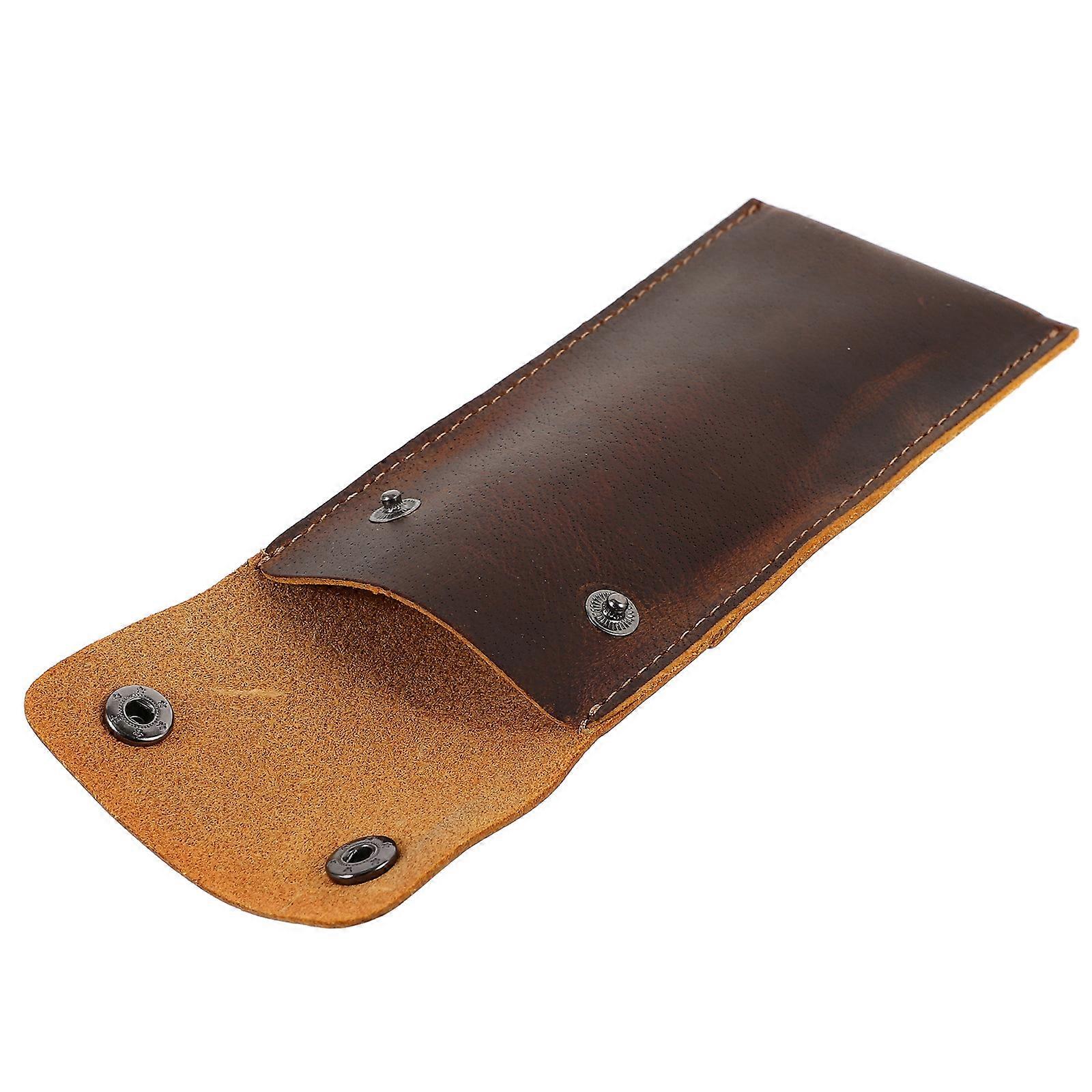 Travel Watch Pouch Leather Case Single Watch Storage Protective Dustproof Rectangular Men 1Pcs