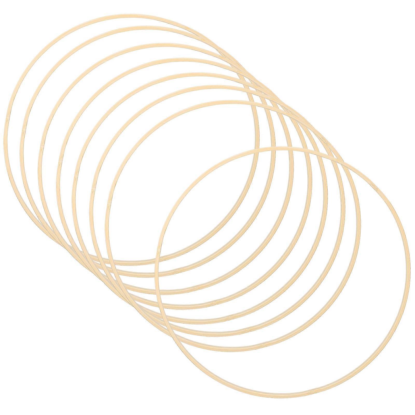 Craft Rings Wreath Bamboo Dream Catcher Crafts Frames Circular Rustic Style 8Pcs