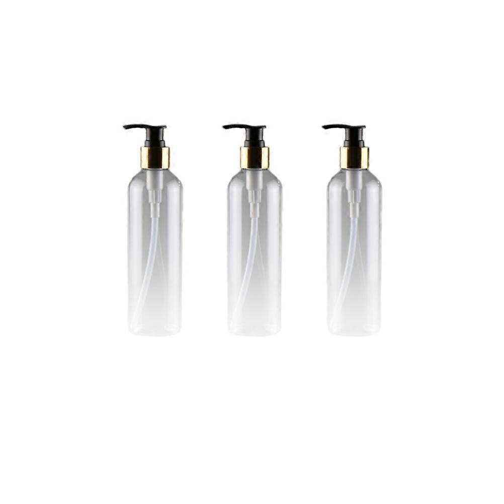 3pcs Refillable Emulsion Bottles with Press Pump – Leakproof Travel Bottles for Liquid Soap, Shampoo and More