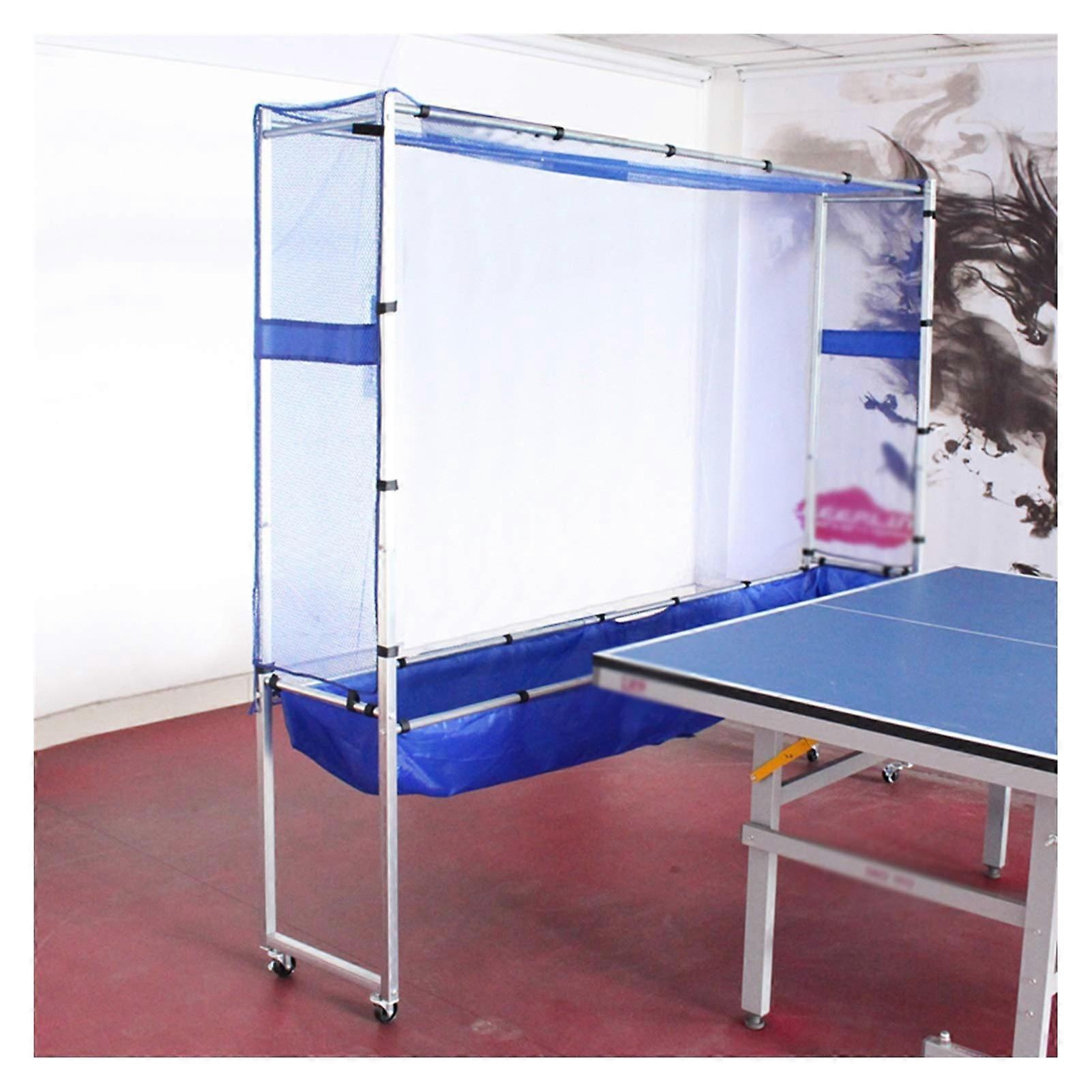 Table Tennis Nets, Framelike Mobile Nets, Floor Standing Nets, Multiball Rack Nets (Blue 210x40x180cm)