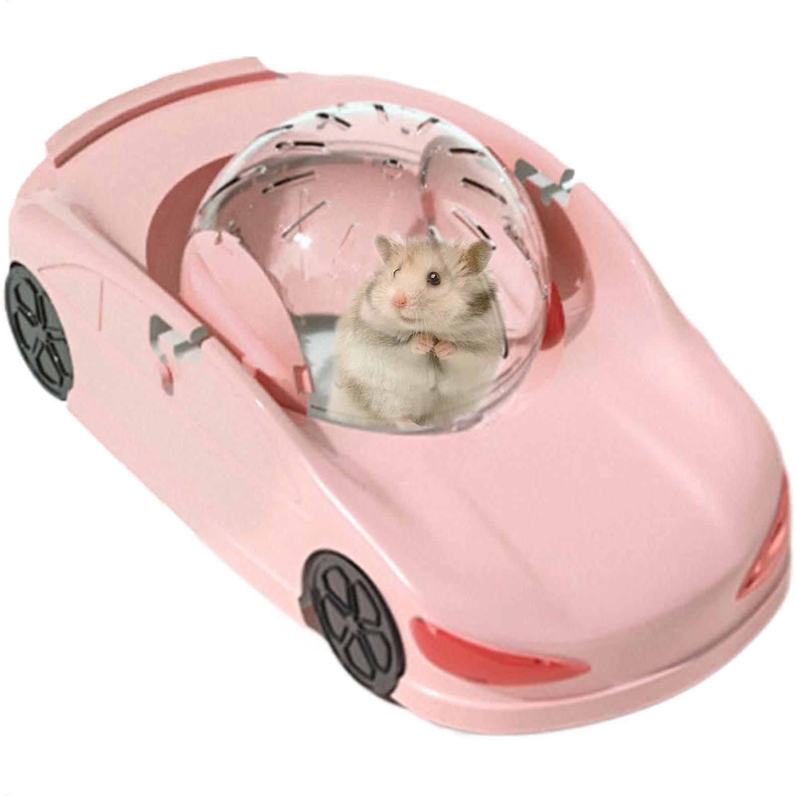 Hamster Exercise Wheel Silent Fitness Toy Vehicle for Ferrets, Fun Transparent Balls for Small Pets and Tiny Hamsters