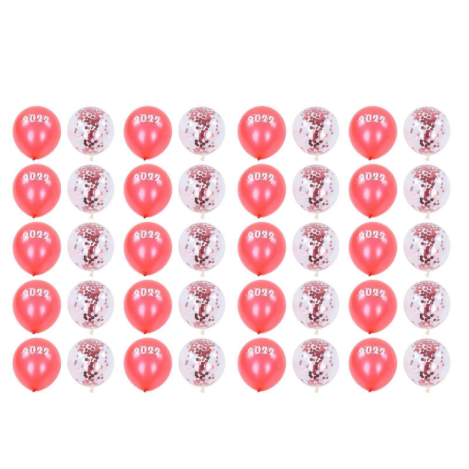 2025 Latest Model 40Pcs Party Balloons 12in 2022 Theme Red and Red Confetti