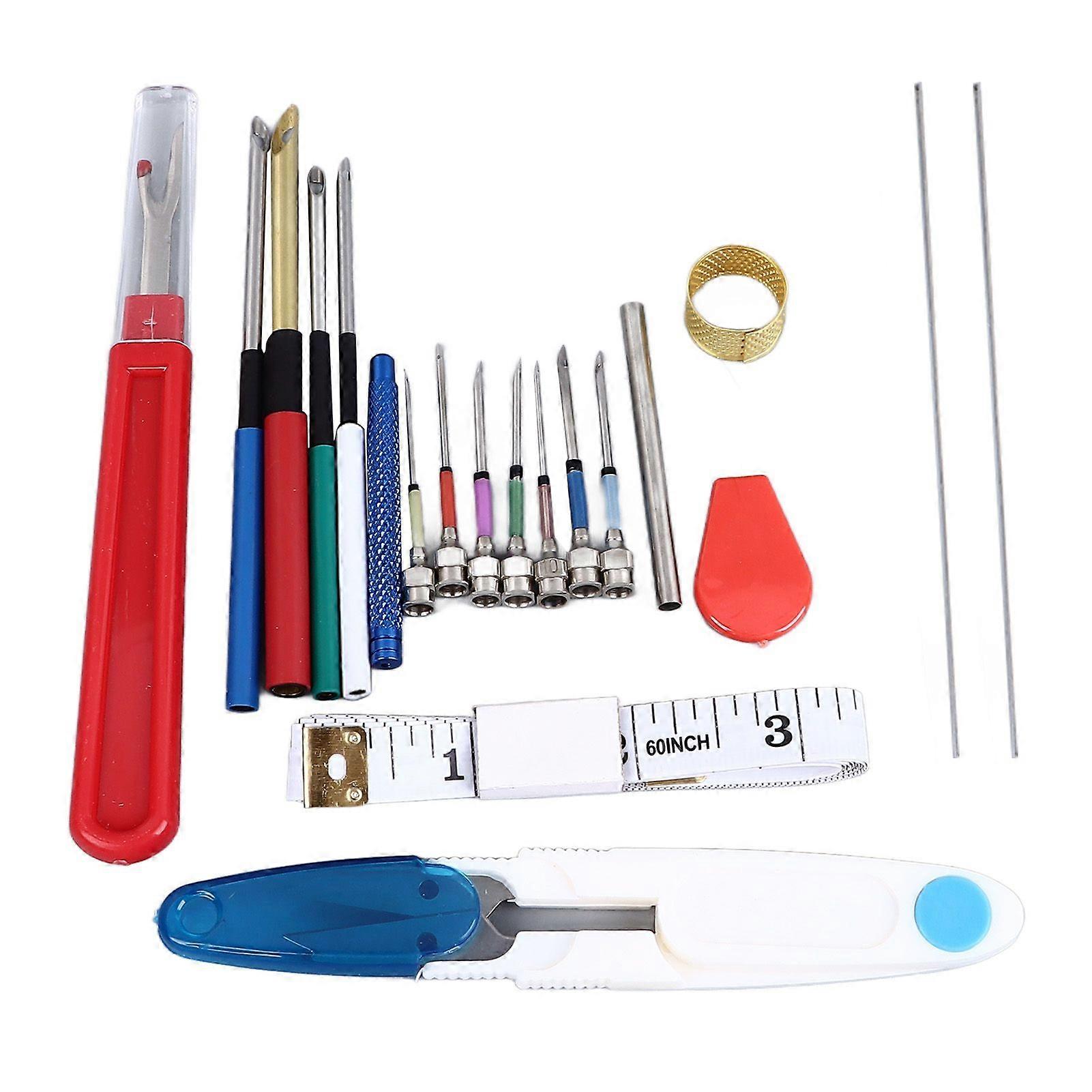 2025 Latest Model  20 Pieces Punch Needle Kit Needle Threaders Embroidery